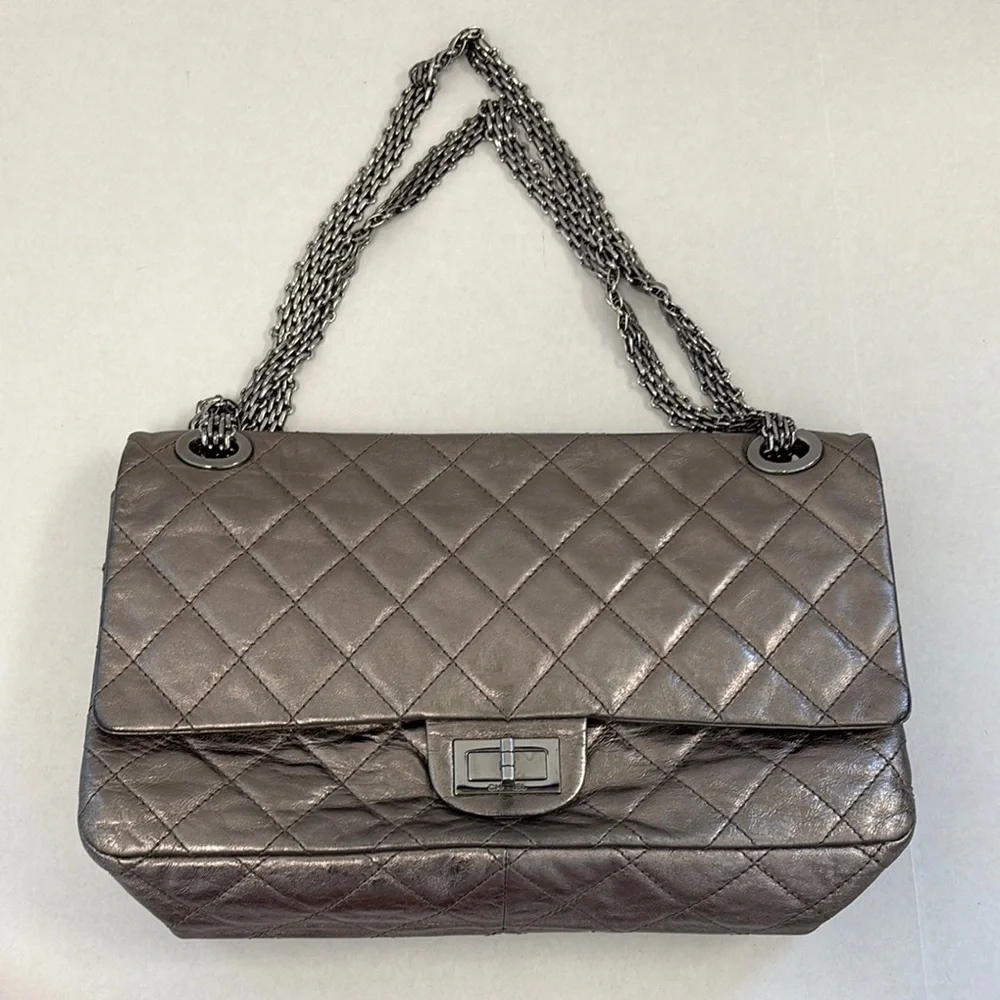 Chanel Metallic 2.55 Maxi Reissue Chain Shoulder Bag